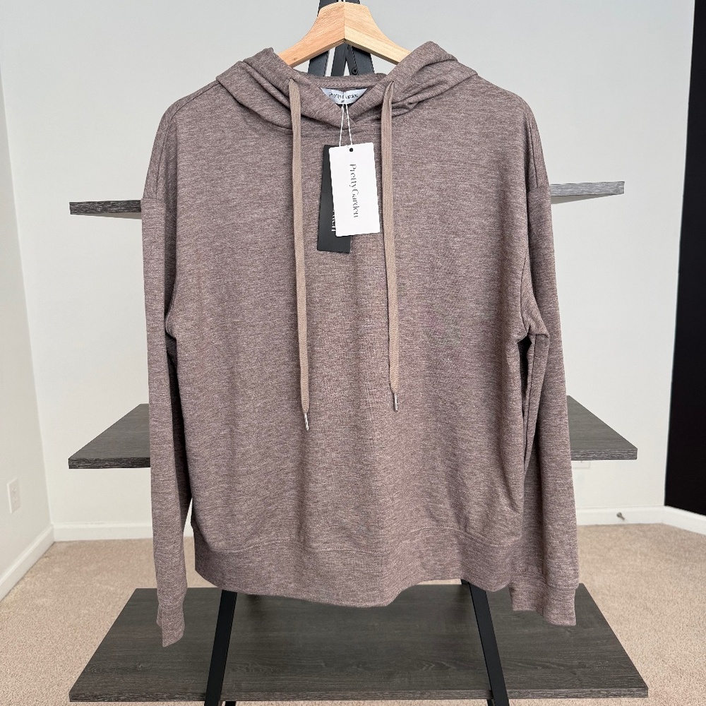 Pretty Garden Brown Pullover Hoodie Size M NWT